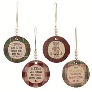 Love You to the North Pole and Back Beaded Ornament  (4 Count Assortment)