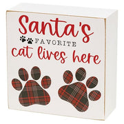 Santa's Favorite Cat Box Sign  (2 Count Assortment)