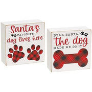 Santa's Favorite Dog Box Sign  (2 Count Assortment)