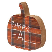 Fall Sweet Fall Plaid Pumpkin Chunky Sitter  (3 Count Assortment)