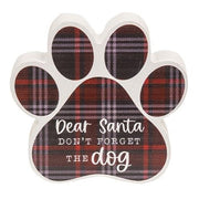 Dear Santa Plaid Pawprint Sitter  (4 Count Assortment)