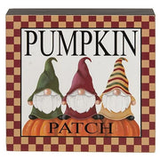 Fall Gnome Checkered Box Sign  (3 Count Assortment)