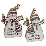 Flakes Run in My Family Chunky Snowman  (2 Count Assortment)