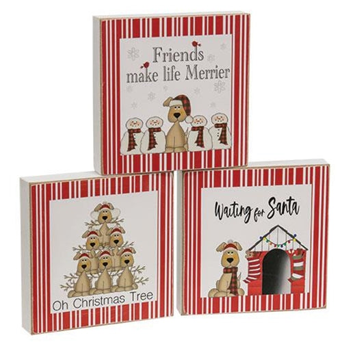 Friends Make Life Merrier Square Block  (3 Count Assortment)