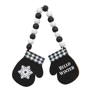 Hello Winter Beaded Hanging Mittens  (2 Count Assortment)