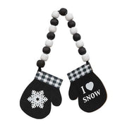 Hello Winter Beaded Hanging Mittens  (2 Count Assortment)