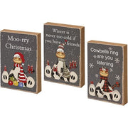 Moo-rry Christmas Block  (3 Count Assortment)