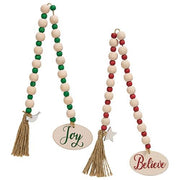 Believe or Joy Beaded Garland  (2 Count Assortment)