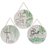 Floral Comfort Round Sign  (3 Count Assortment)