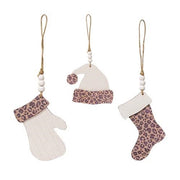 Cheetah Print Winter Clothes Ornament  (3 Count Assortment)