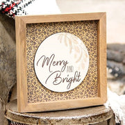 Merry and Bright Cheetah Print Frame