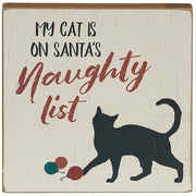 My Cat Is On Santa's Naughty List Square Block