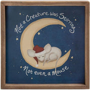 Not A Creature Was Stirring Mouse on the Moon Framed Sign