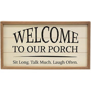 Welcome to Our Porch Framed Shiplap Sign  (2 Count Assortment)