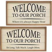 Welcome to Our Porch Framed Shiplap Sign  (2 Count Assortment)