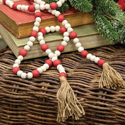 Red & Natural Bead Garland - 5ft