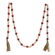 Red & Natural Bead Garland - 5ft