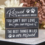 Rescued Is My Favorite Breed Thin Mini Block  (3 Count Assortment)