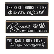 Rescued Is My Favorite Breed Thin Mini Block  (3 Count Assortment)