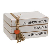 Pumpkin Patch Stacked Wooden Books