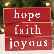 Faith - Hope or Joyous Thin Mini Block  (3 Count Assortment)