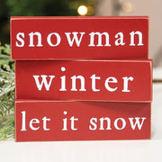 Let It Snow - Winter or Snowman Thin Mini Block  (3 Count Assortment)