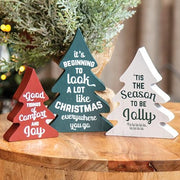 Holly Jolly Chunky Wooden Trees (Set of 3)