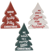 Holly Jolly Chunky Wooden Trees (Set of 3)