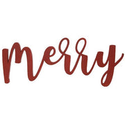 Red "Merry" Hanging Script Sign