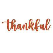 Orange "Thankful" Hanging Script Sign