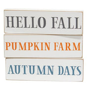 Hello Fall Skinny Block  (3 Count Assortment)