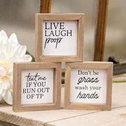 Live - Laugh Poop Mini Sign  (3 Count Assortment)