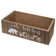 Bear Bottoms Welcome Rustic Wood Box