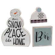 Snow Place Like Home Snowman & Blocks (Set of 3)