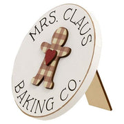 Mrs. Claus Baking Co. Circle Easel Sign