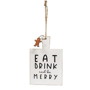 Eat Drink and be Merry Cutting Board Sign Ornament