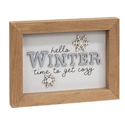 Time To Get Cozy Framed Snowflake Sign