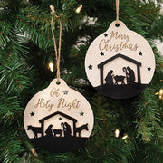 Oh Holy Night Silhouette Bulb Ornament  (2 Count Assortment)