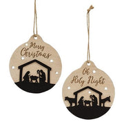 Oh Holy Night Silhouette Bulb Ornament  (2 Count Assortment)