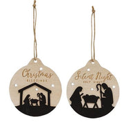 Christmas Blessings Silhouette Bulb Ornament  (2 Count Assortment)