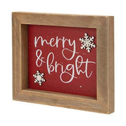 Merry & Bright Snowflakes Framed Sign