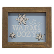 Stay Warm & Cozy Snowflake Framed Sign