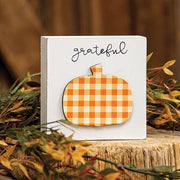 Grateful Plaid Pumpkin Block