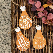 Gobble Til You Wobble Turkey Leg Ornament  (3 Count Assortment)