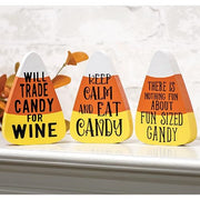 Will Trade Candy For Wine Chunky Candy Corn Sitter  (3 Count Assortment)