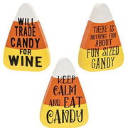 Will Trade Candy For Wine Chunky Candy Corn Sitter  (3 Count Assortment)