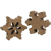 Antiqued Wooden Chunky Snowflake  (2 Count Assortment)
