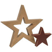 Burgundy & Mustard Cutout Stars (Set of 2)