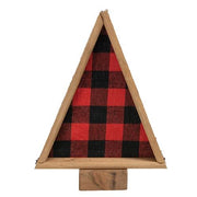 Buffalo Check Nesting Felt & Wood Trees (Set of 2)