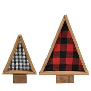 Buffalo Check Nesting Felt & Wood Trees (Set of 2)